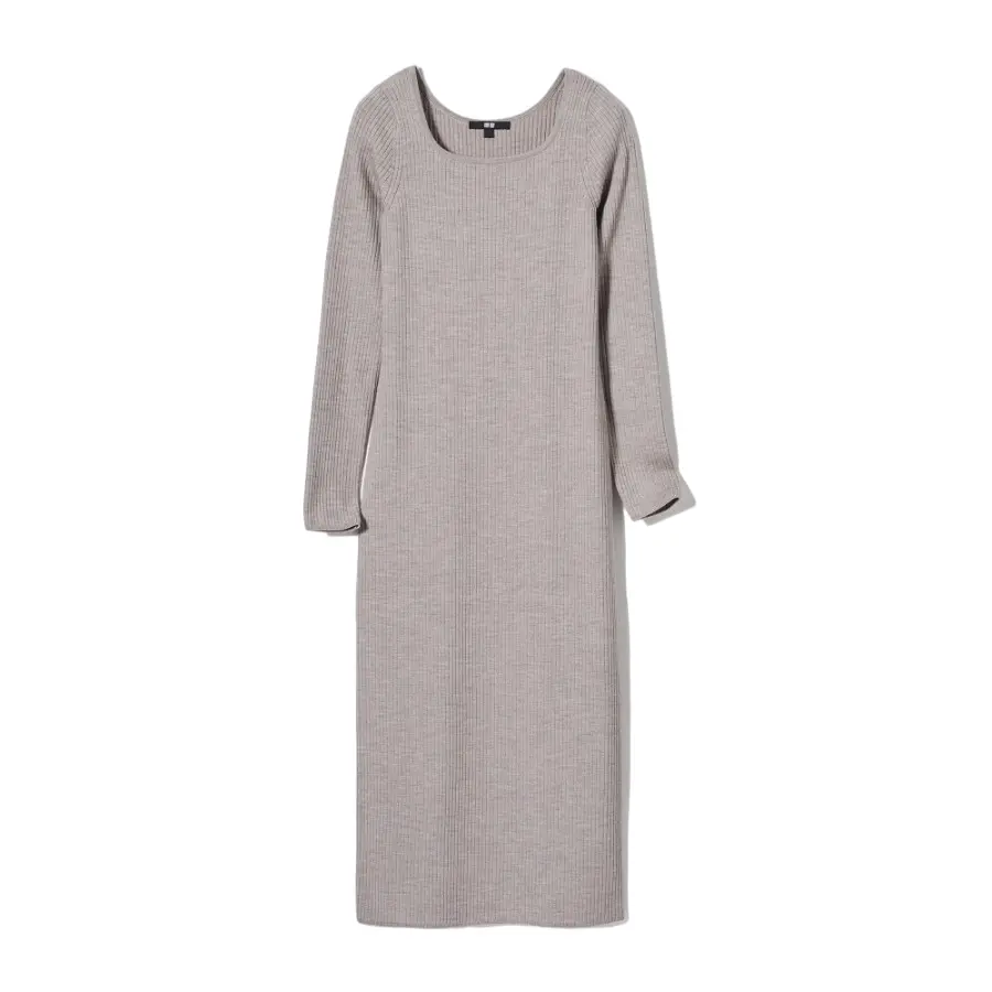 

Платье Uniqlo Merino Blend Fitted, серый