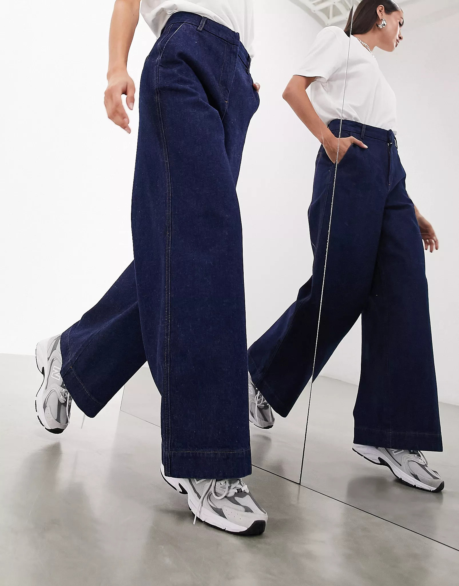 мужские джинсы ripndip sprinkles wide leg denim синий размер 32 Джинсы Asos Edition Denim Wide Leg, синий