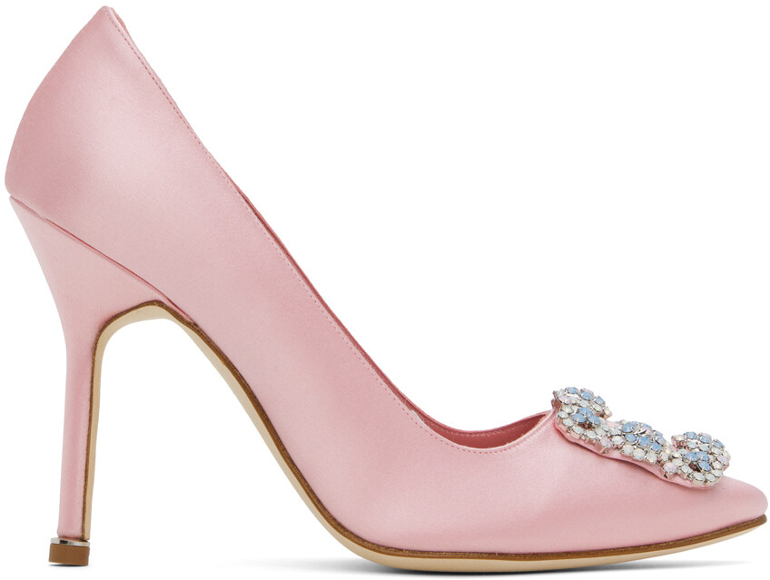 

Розовые туфли Hangisi 105 на каблуке Manolo Blahnik