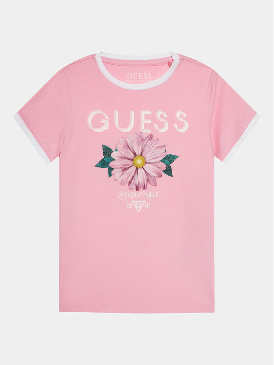 

Футболка стандартного кроя Guess, розовый