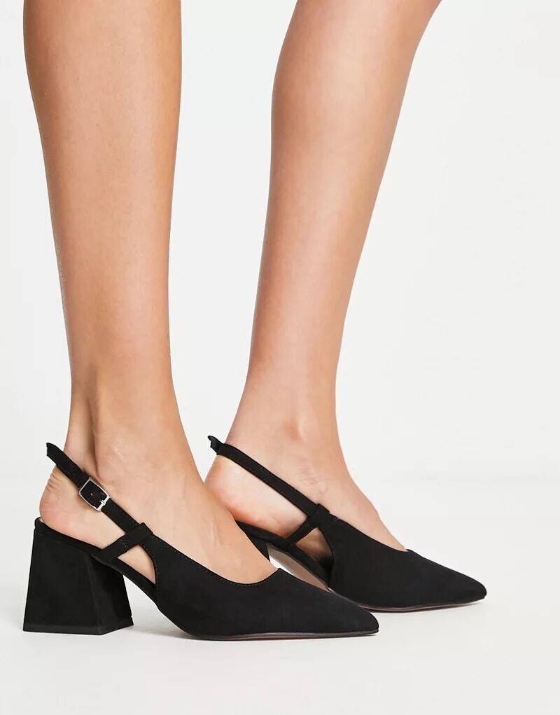 

Черные туфли на каблуке с ремешками ASOS Sydney