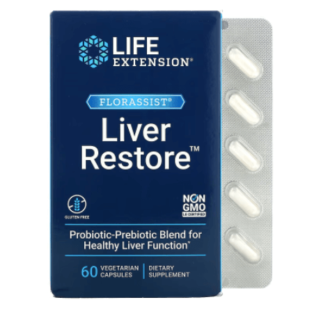 Добавка для здоровья печени FLORASSIST Liver Restore 60 капсул Life Extension life extension florassist liver restore добавка для здоровья печени 60 вегетарианских капсул