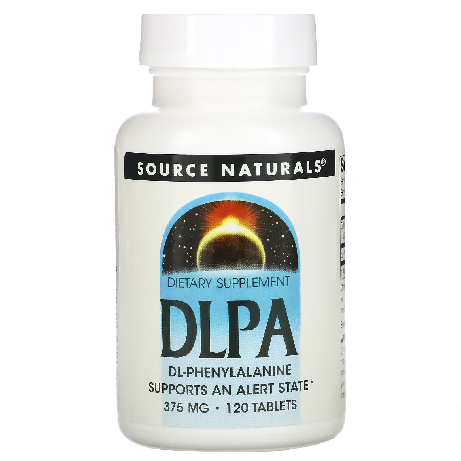 Source Naturals, DLPA, 375 мг, 120 таблеток source naturals dlpa dl фенилаланин 750 мг 60 таблеток