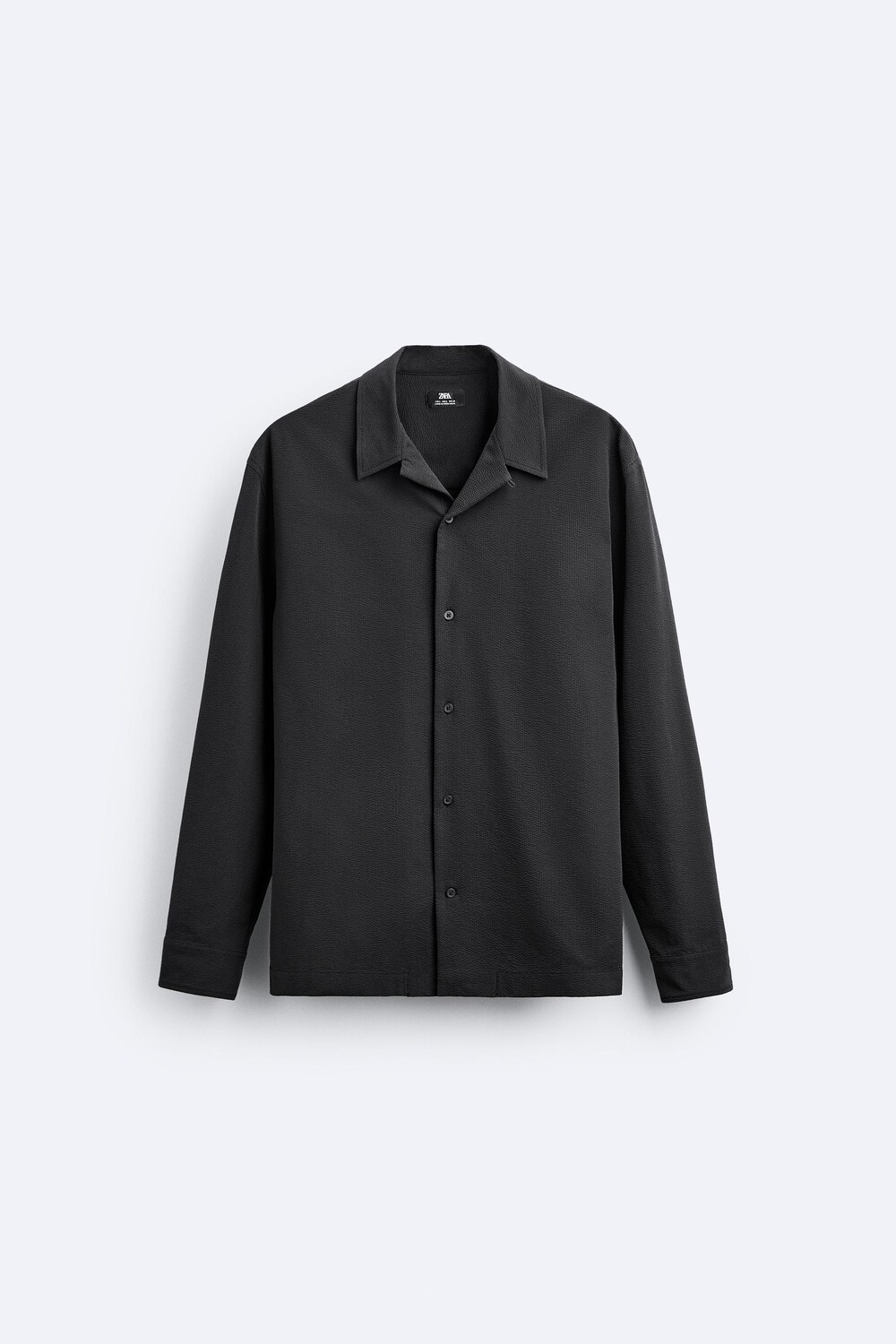 

Текстурированная рубашка ZARA, черный