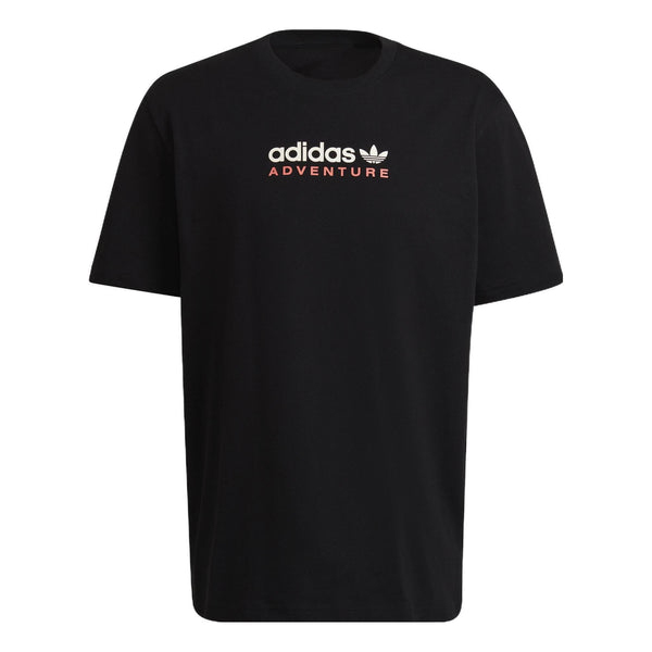 Футболка Adidas originals Mtn Spr Tee Alphabet Logo Printing Sports Round Neck Short Sleeve Black T-Shirt, Черный