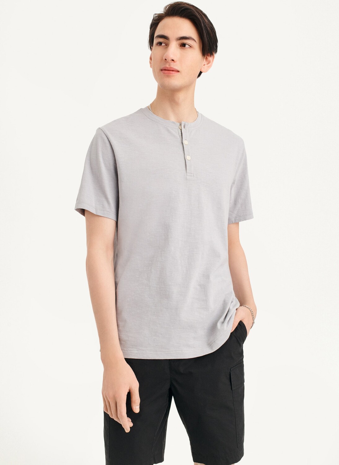 

Футболка Slub Jersey Henley DKNY, Серый