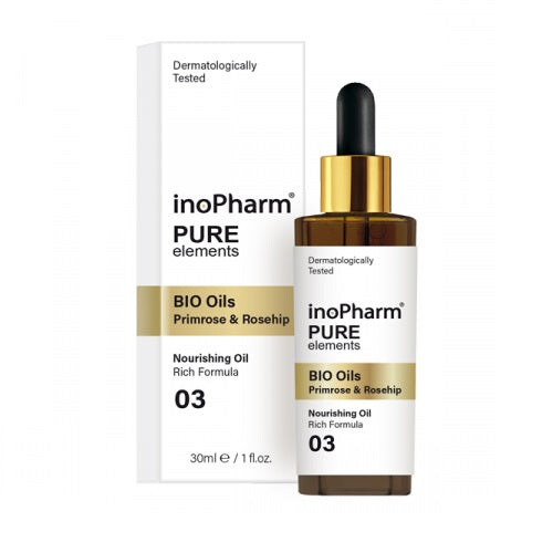 

InoPharm Pure Elements BIO Oils Сыворотка для лица и шеи Primrose & Rosehip с шиповником и примулой вечерней 30мл