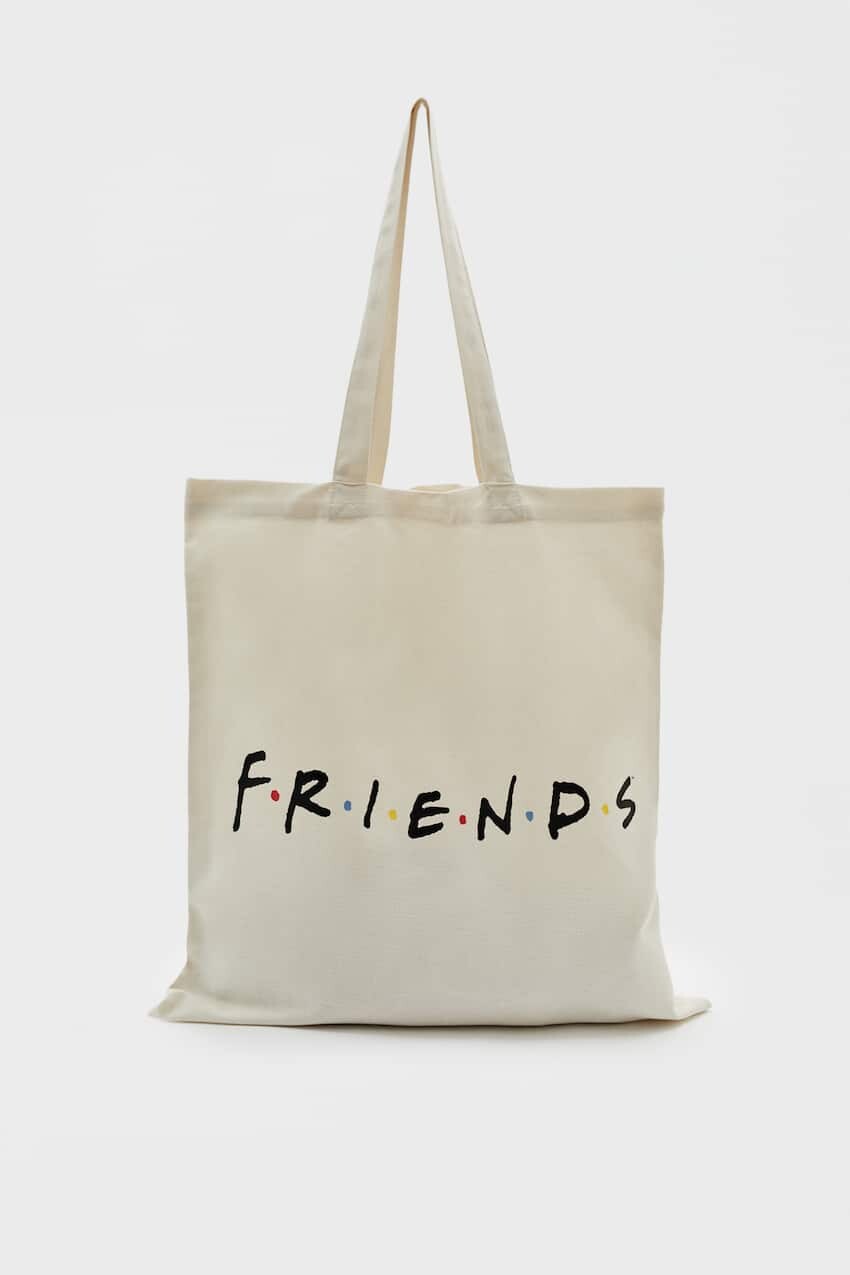 

Сумка-тоут Friends из ткани Pull&Bear, белый