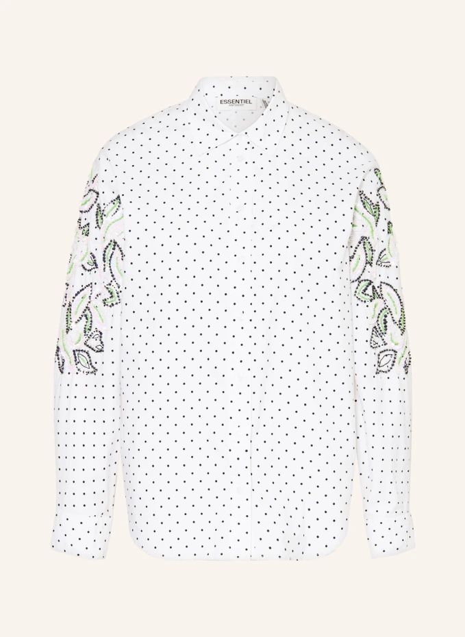 Блузка-рубашка feenie с пайетками Essentiel Antwerp, белый