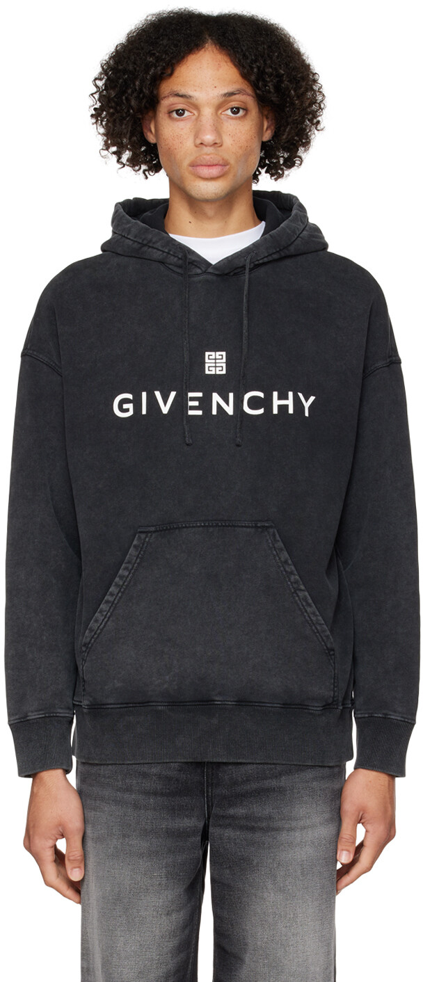 

Худи облегающего кроя с принтом серого цвета Givenchy