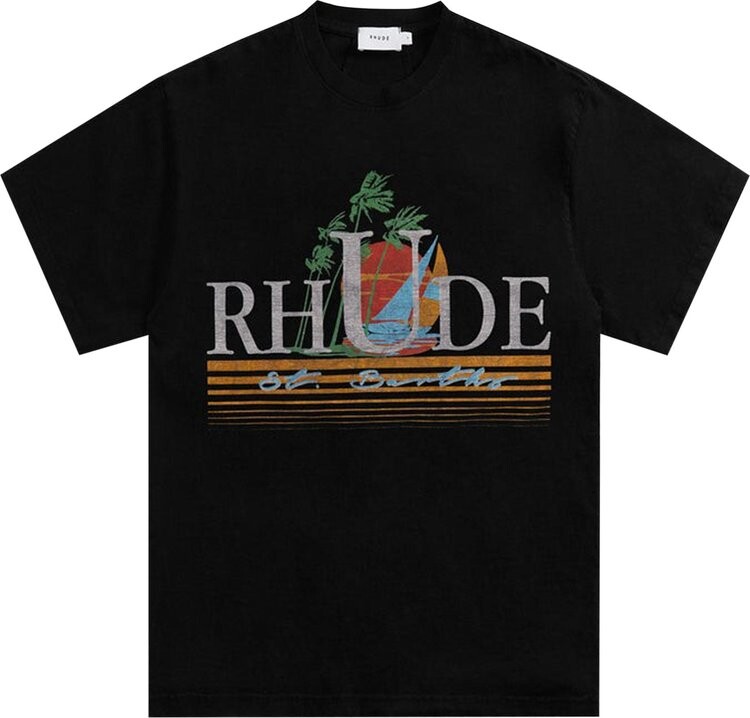 

Футболка Rhude Tropics Tee 'Vintage Black', черный