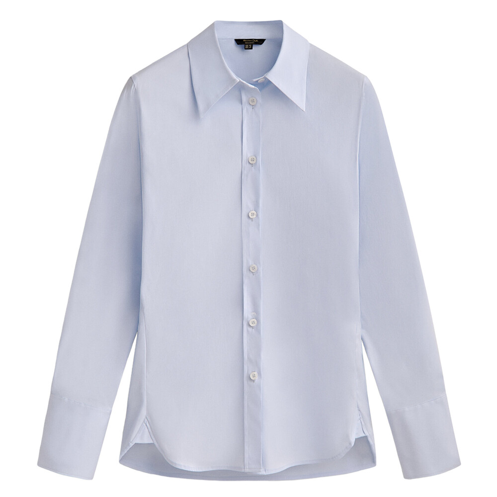 

Рубашка Massimo Dutti Stretch Poplin, голубой