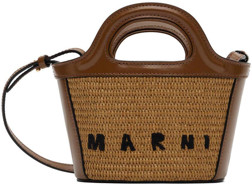 

Коричневая объемная сумка Micro Tropicalia Marni, Коричневый