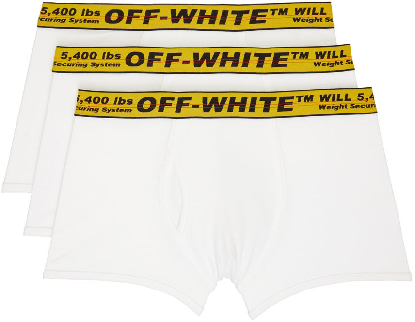 

Набор из трех белых боксеров с логотипом Off-White