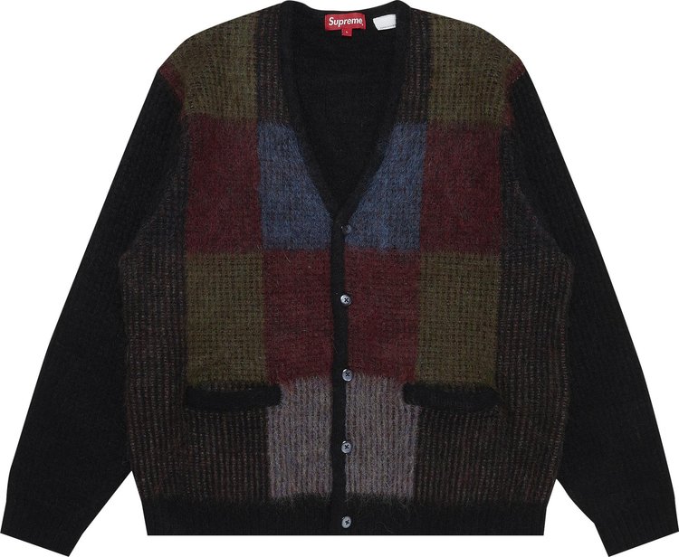 Кардиган Supreme Brushed Grid Cardigan 'Black', черный – купить по