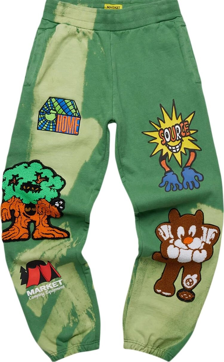 

Спортивные брюки Market Land Escape Tie Dye Fleece Sweatpants 'Amazon Tie Dye', зеленый