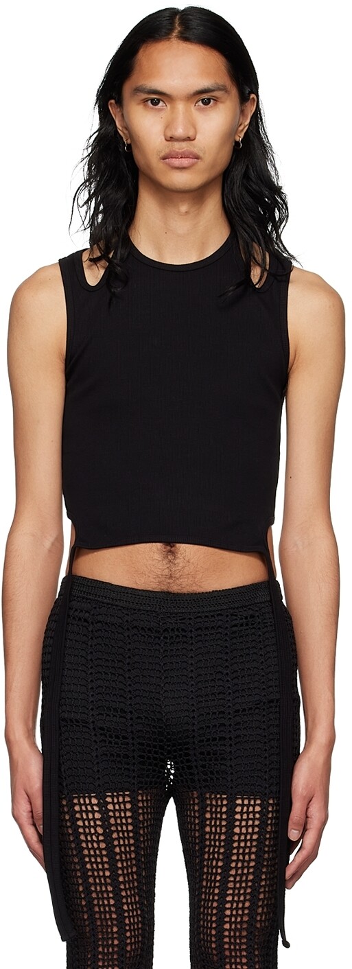 

Черная хлопковая майка Dion Lee