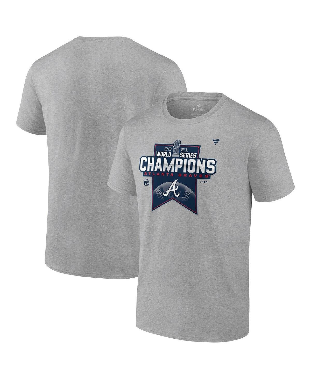 

Мужская серая футболка atlanta braves 2021 world series champions locker room big tall Fanatics, мульти