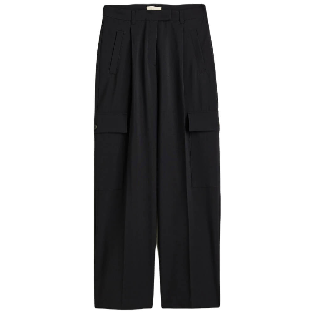 

Брюки H&M Straight Cargo, черный