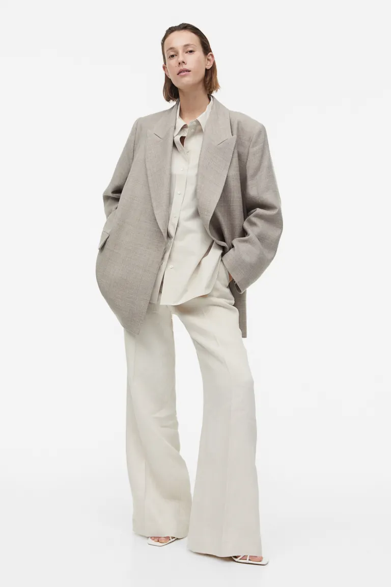 

Рубашка из смесового шелка H&M, бежевый