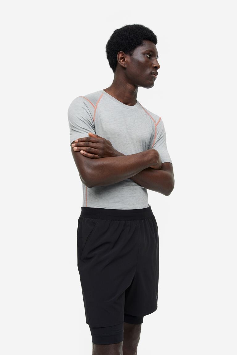 

Спортивная рубашка в DryMove H&M, светло-серый меланж
