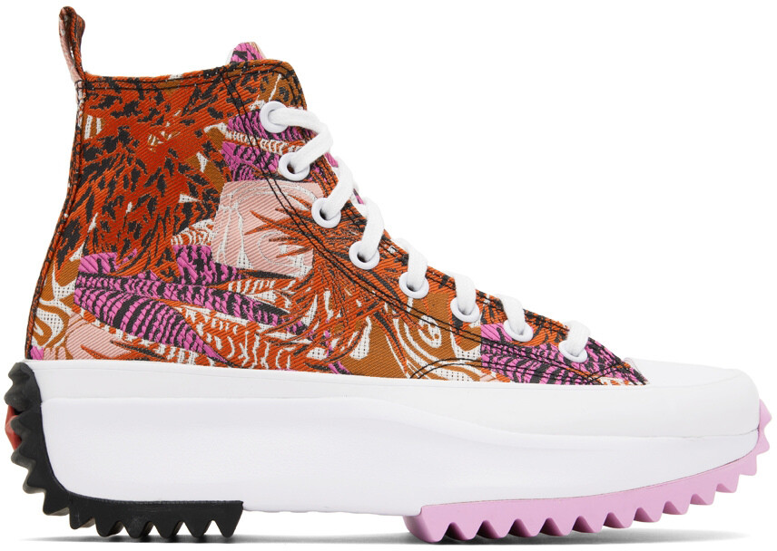 

Розово-оранжевые кроссовки Run Star Hike Tropical Florals Converse