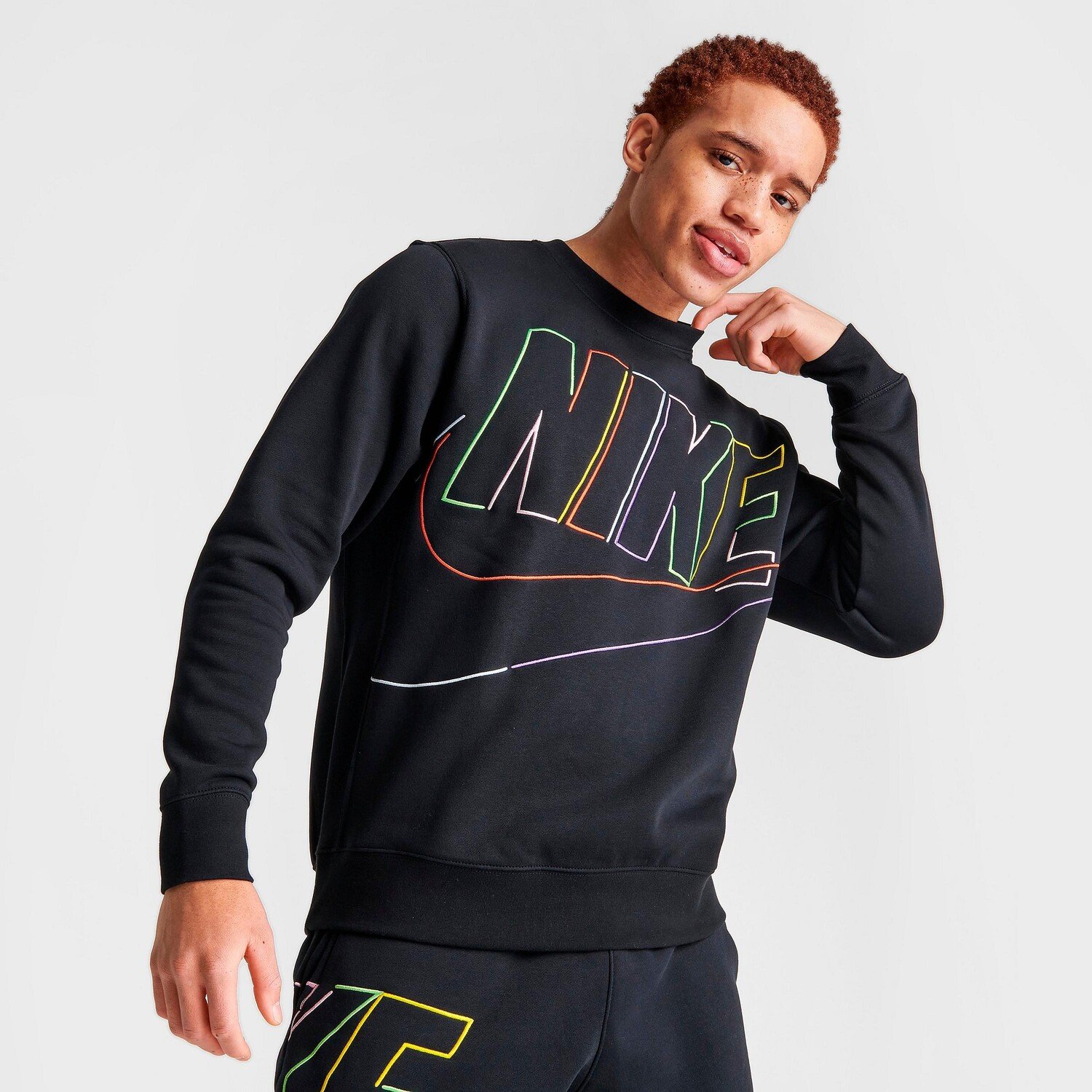 

Мужская толстовка с круглым вырезом Nike Club Fleece+ Futura Fleece, черный