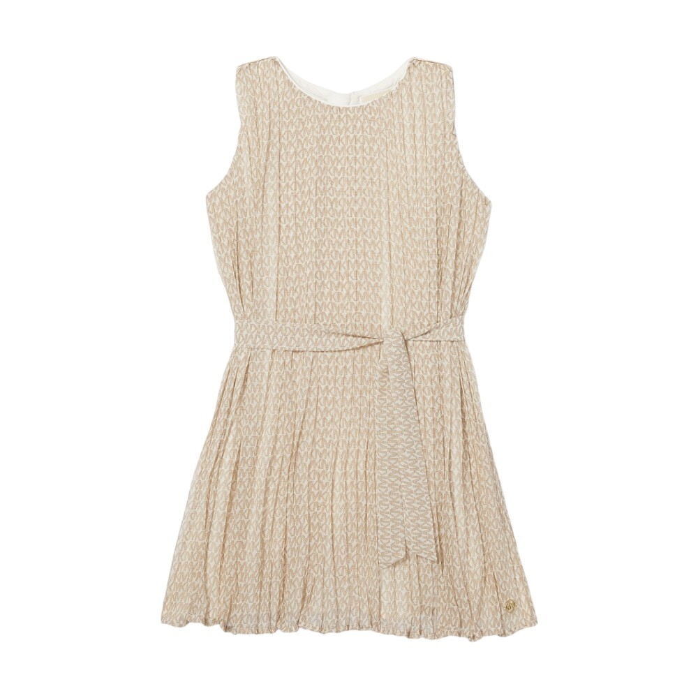 

Плиссированное платье Michael Kors Kids Logo Print, кремовый