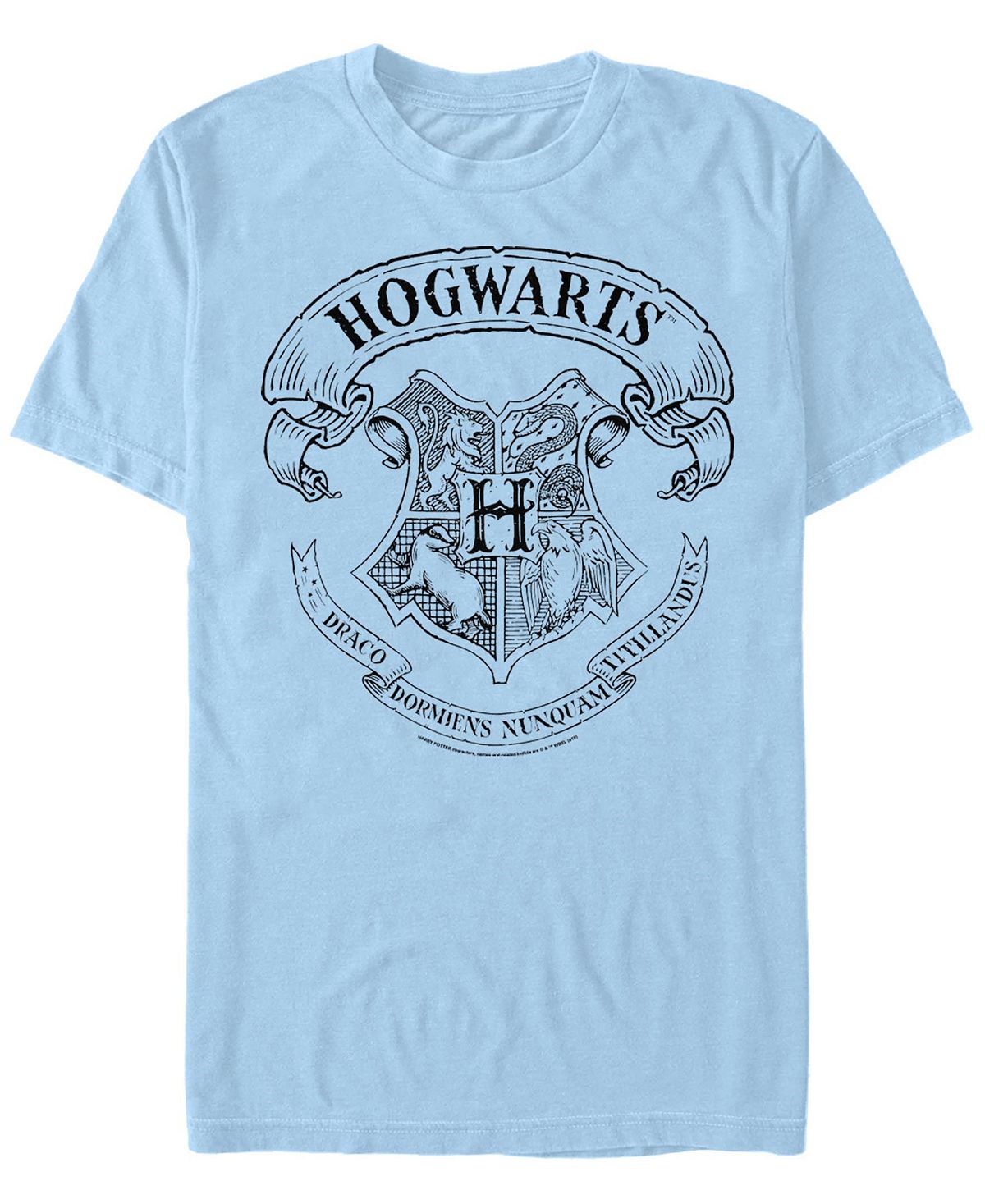 Мужская футболка с круглым вырезом и короткими рукавами hogwarts crest Fifth Sun, светло-синий колберт дэвид волшебные миры гарри поттера