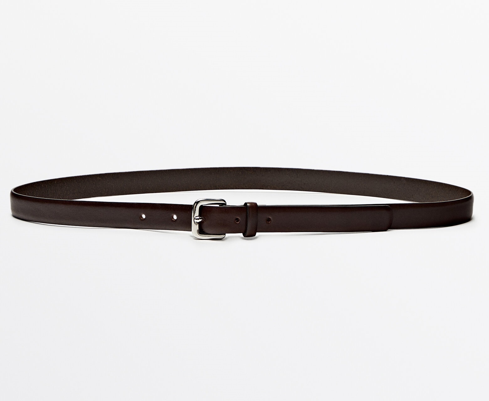 Ремень Massimo Dutti Leather With Square Buckle, коричневый