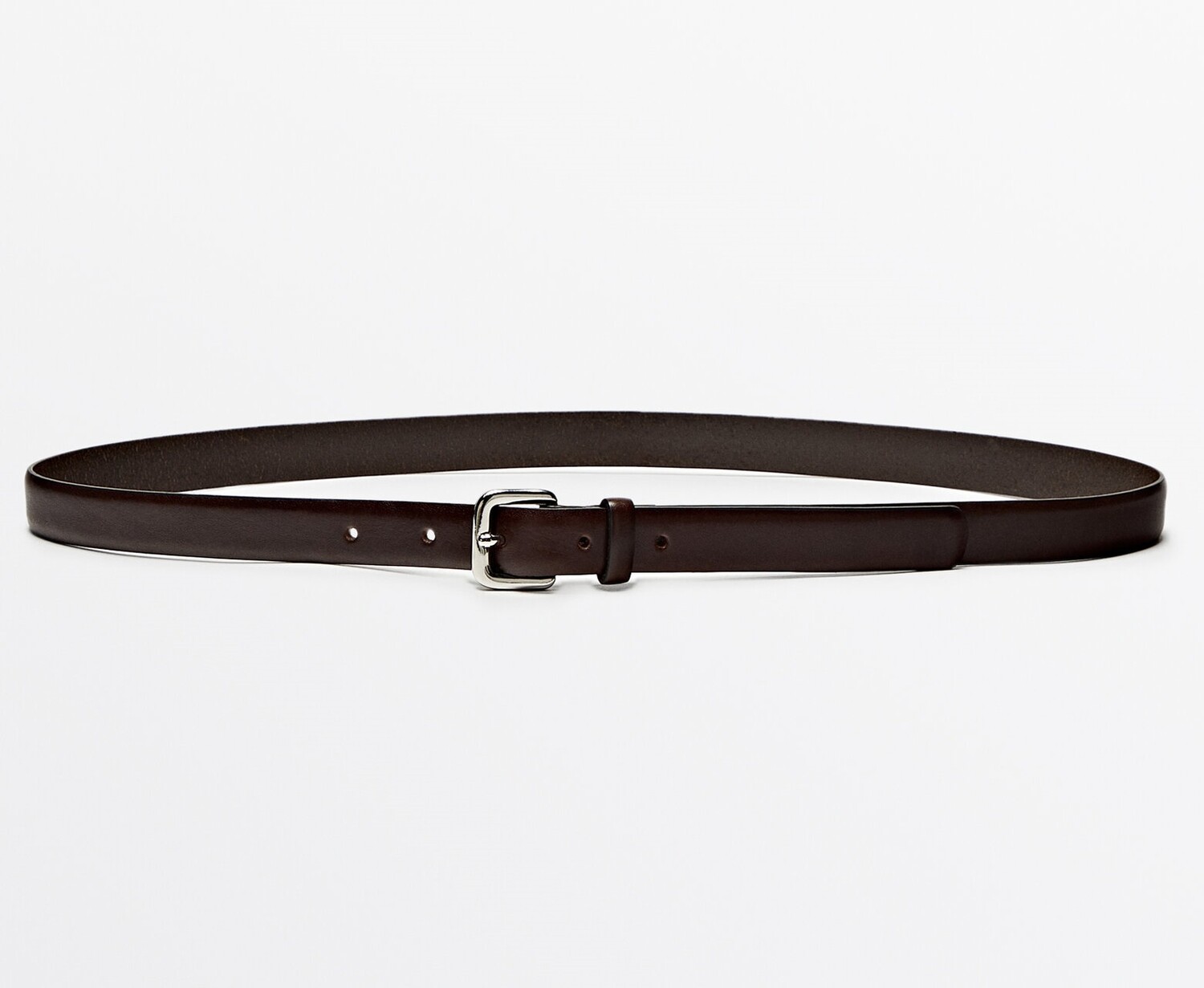 

Ремень Massimo Dutti Leather With Square Buckle, коричневый
