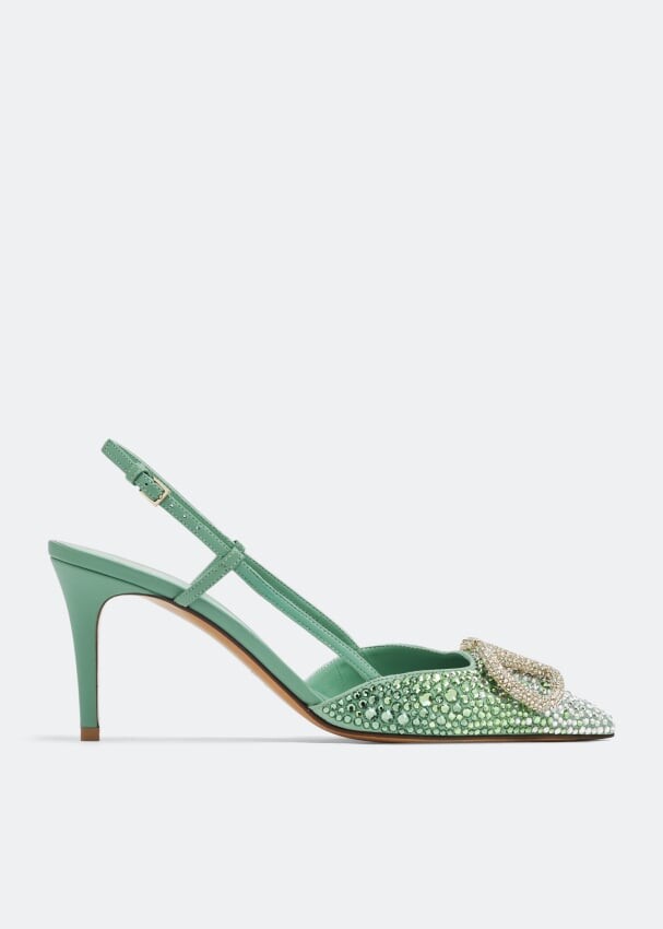 

Туфли VALENTINO GARAVANI VLogo Signature embellished pumps, зеленый