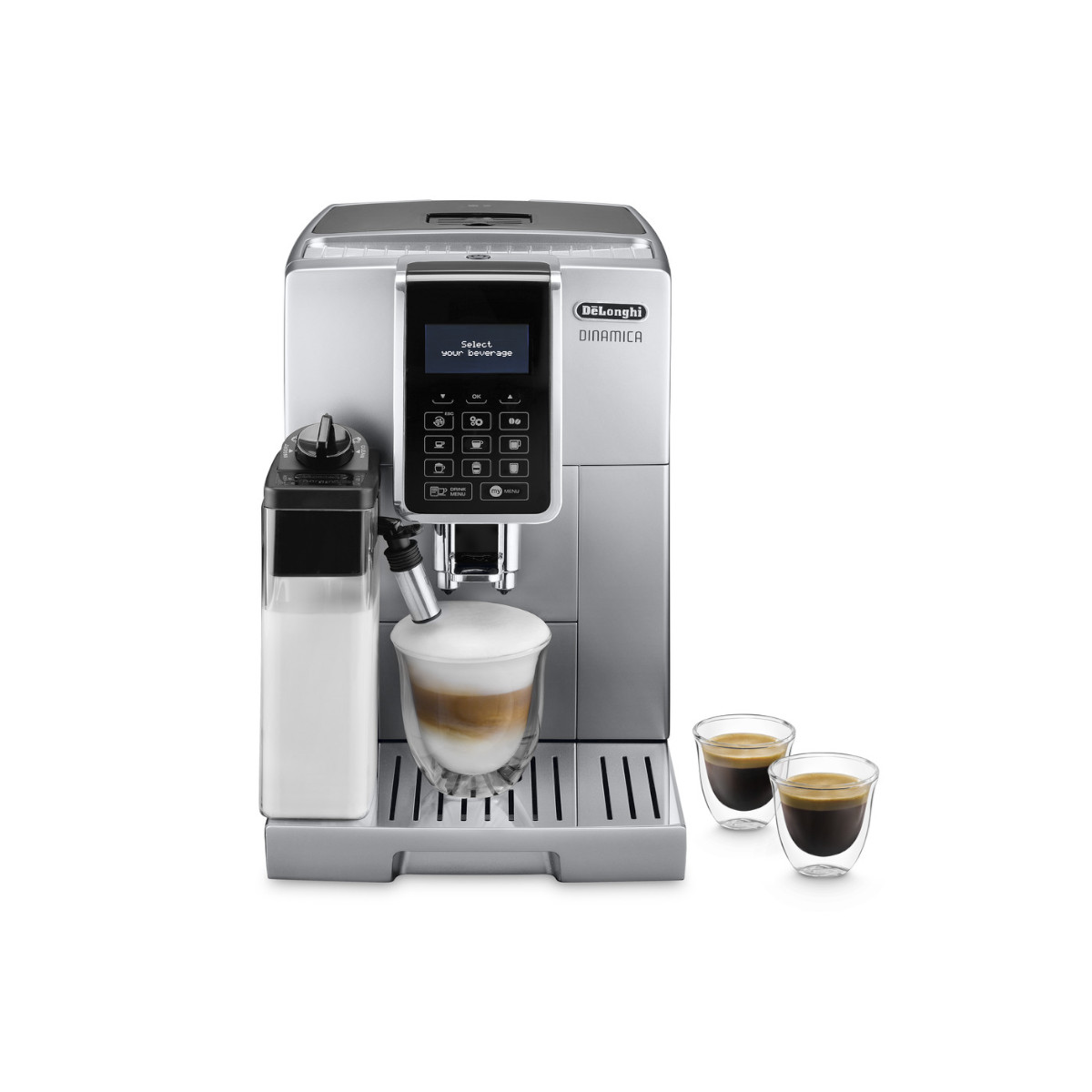 Автоматическая кофемашина DeLonghi Dinamica ECAM350.75.S, серебристый автоматическая кофемашина delonghi dinamica plus d9t серебряный