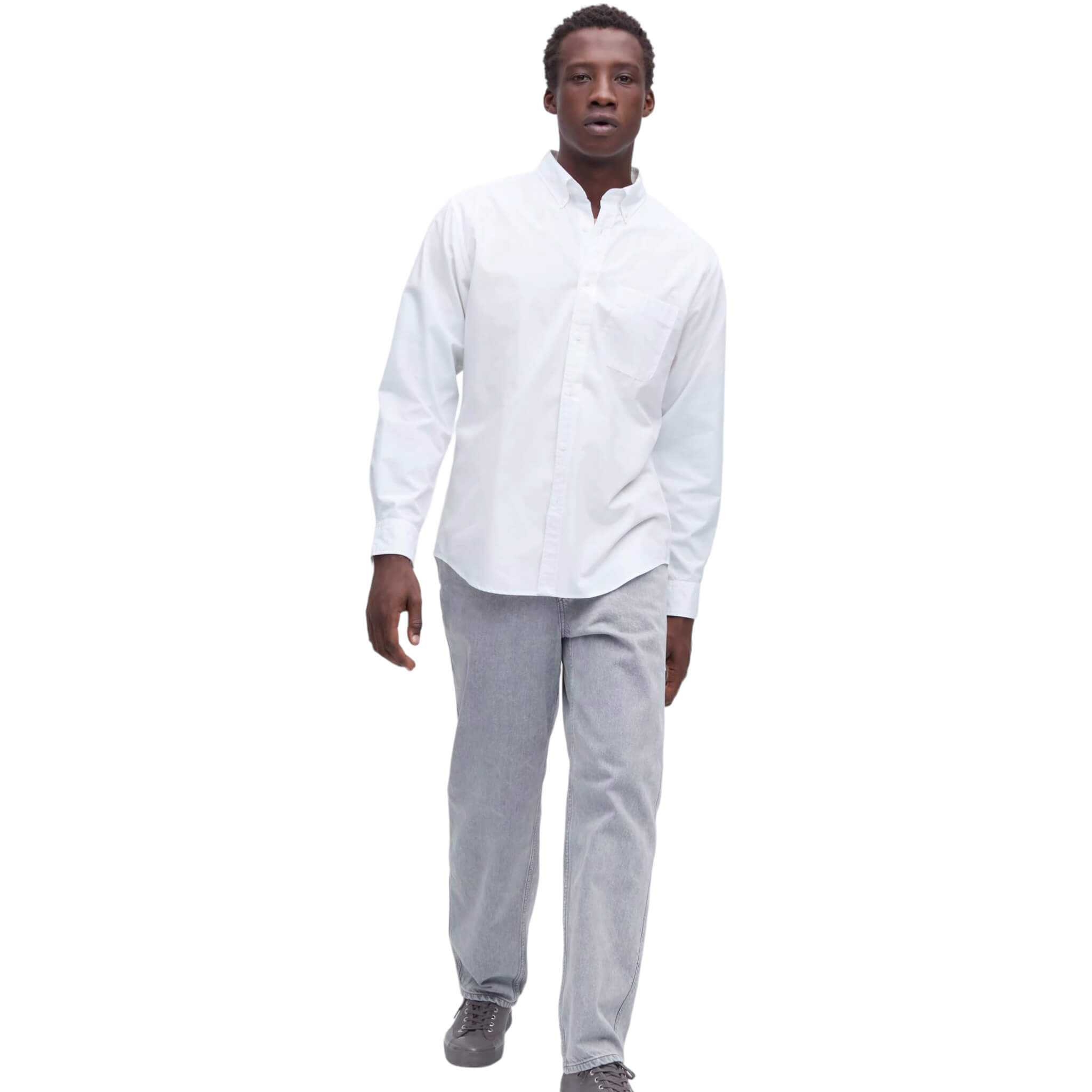 Рубашка Uniqlo Extra Fine Cotton Broadcloth Long Sleeve, белый рубашка поло uniqlo 100% extra fine merino knit long sleeved серый
