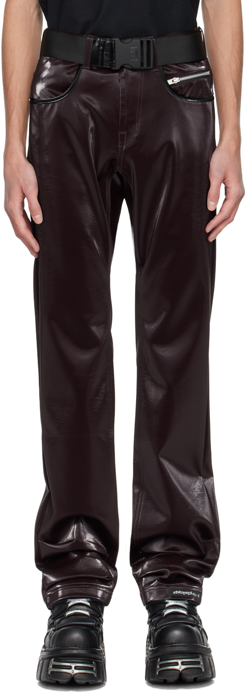 Бордовые брюки из глянцевой искусственной кожи 'ATT1%TUDE' Always 99%IS-