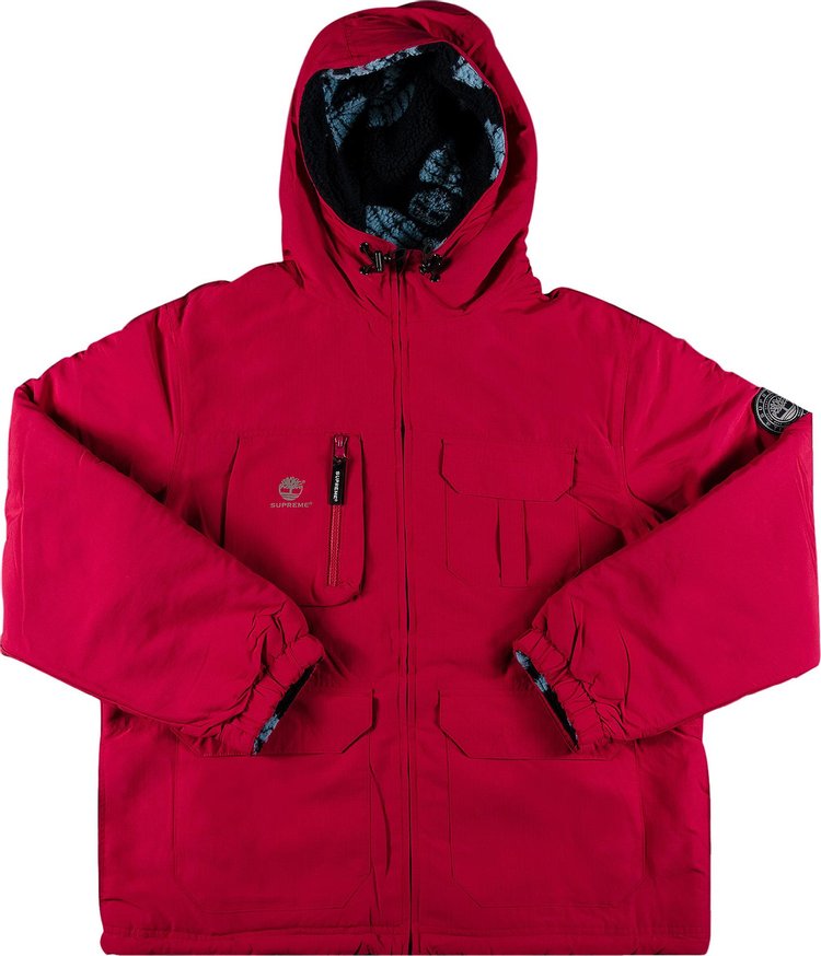 

Куртка Supreme x Timberland Reversible Ripstop Jacket 'Burgundy', красный