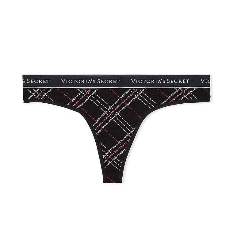 

Стринги Victoria's Secret Logo Cotton Smooth, черный