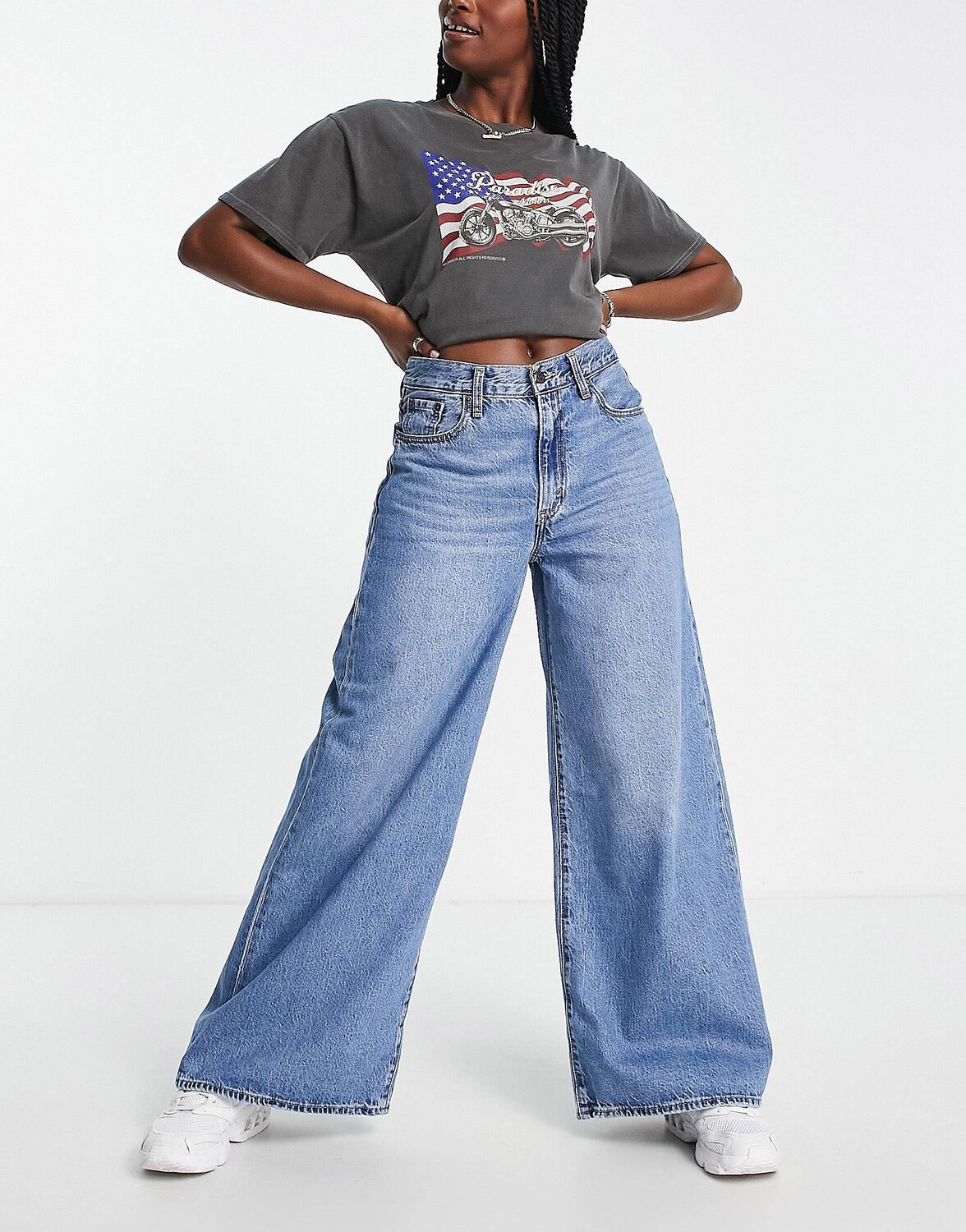

Синие расклешенные джинсы Levi's XL