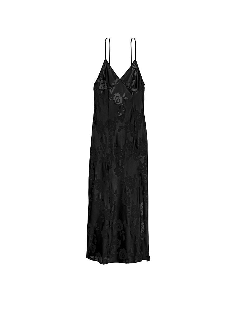 Платье-сорочка Victoria's Secret Archives Burnout Satin, черный