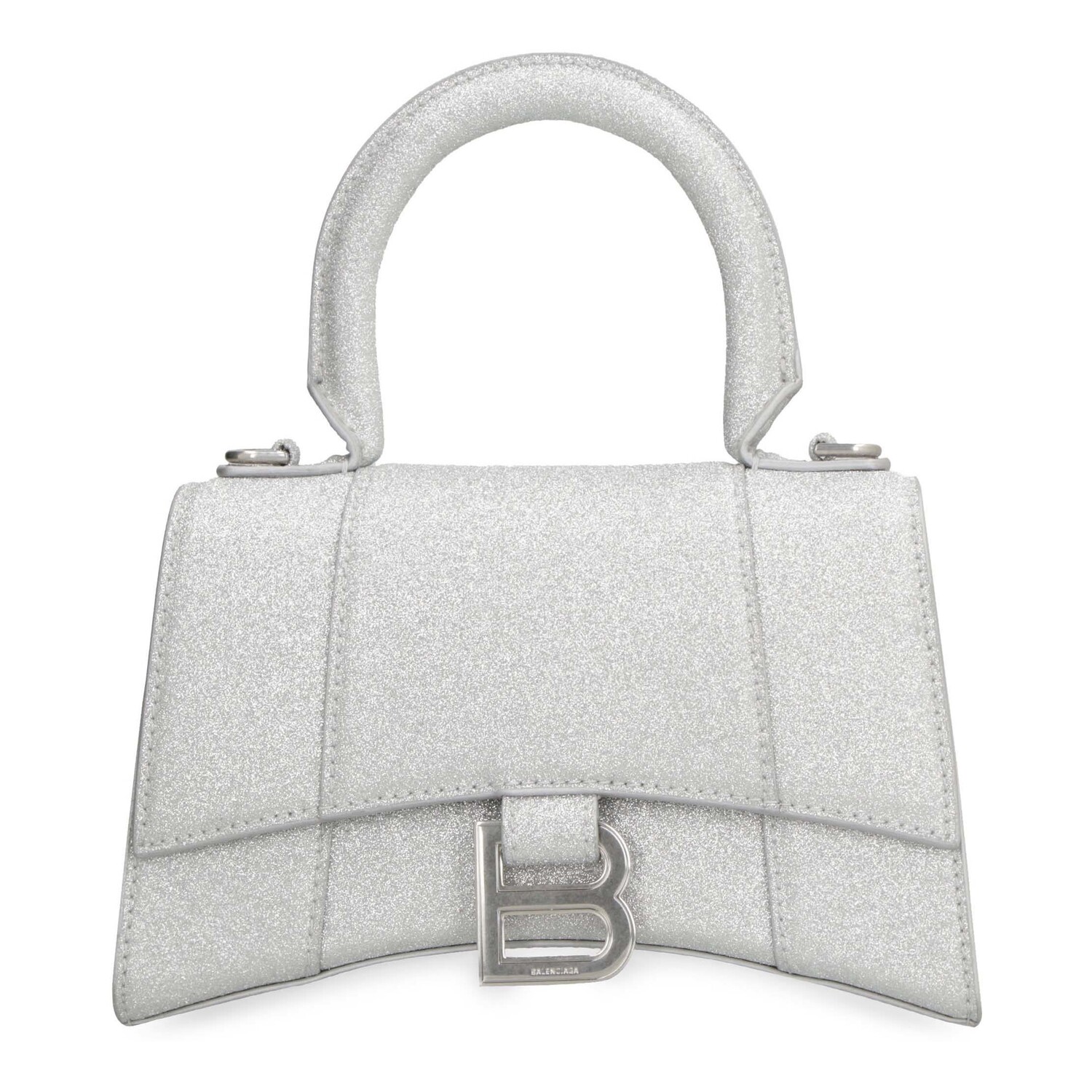 

Сумка Balenciaga Hourglass Xs In Sparkling Fabric, серебро