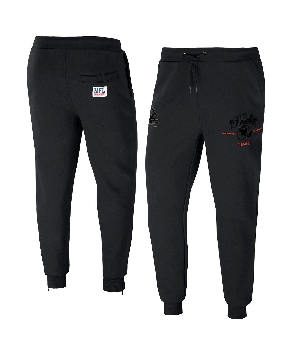 

Мужские флисовые брюки nfl x staple black cleveland browns с вышивкой fundementals globe NFL Properties, черный