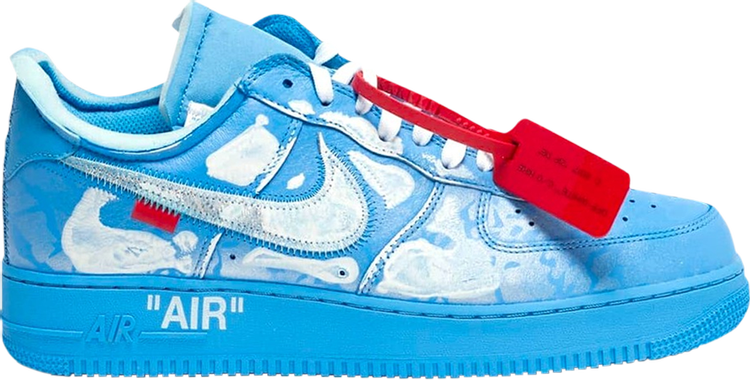 Лимитированные кроссовки Nike Off-White x Cassius Hirst x Air Force 1 Low '07 'MCA', синий фото