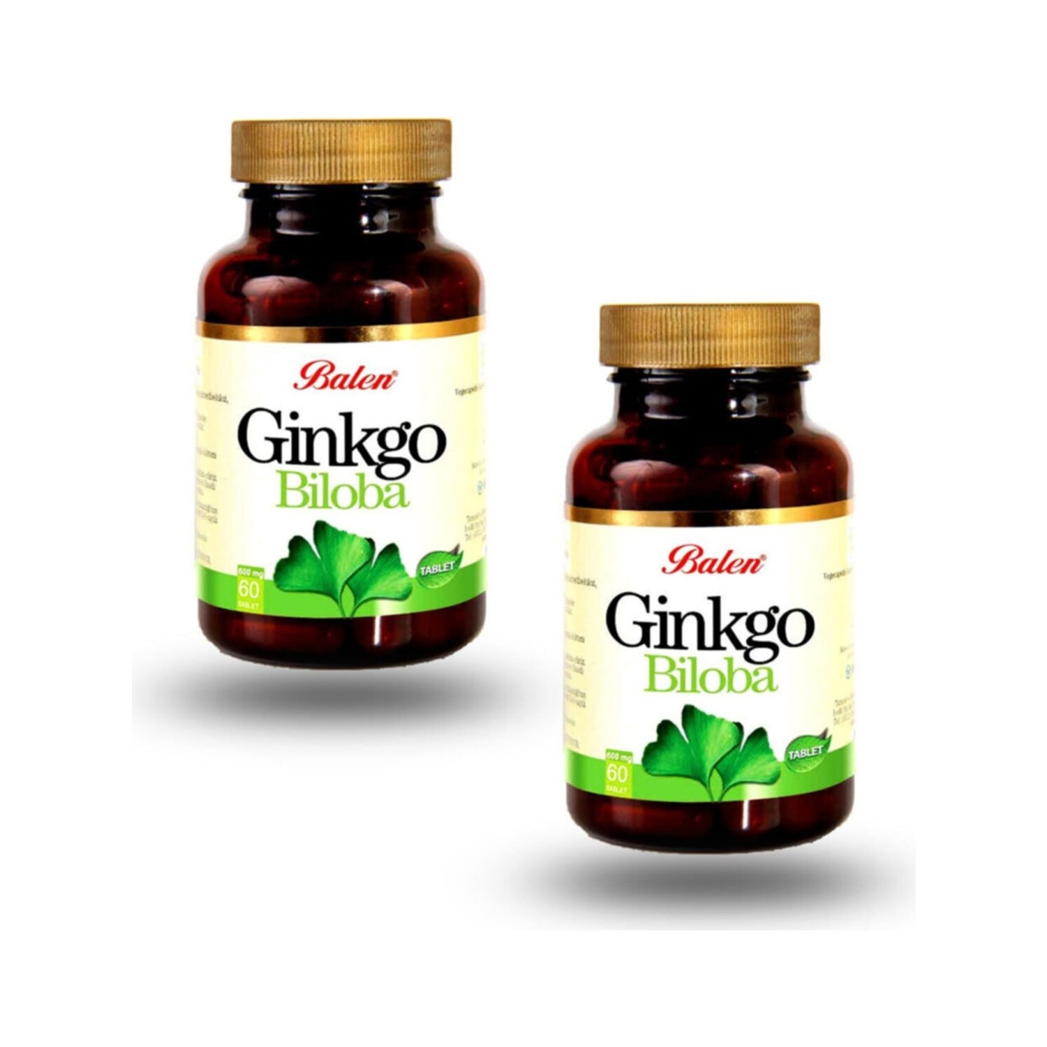 Активная добавка Balen Ginkgo Biloba, 60 капсул, 2 штуки глицин с витамином в6 гинкго билоба 60 таблеток 300 мг