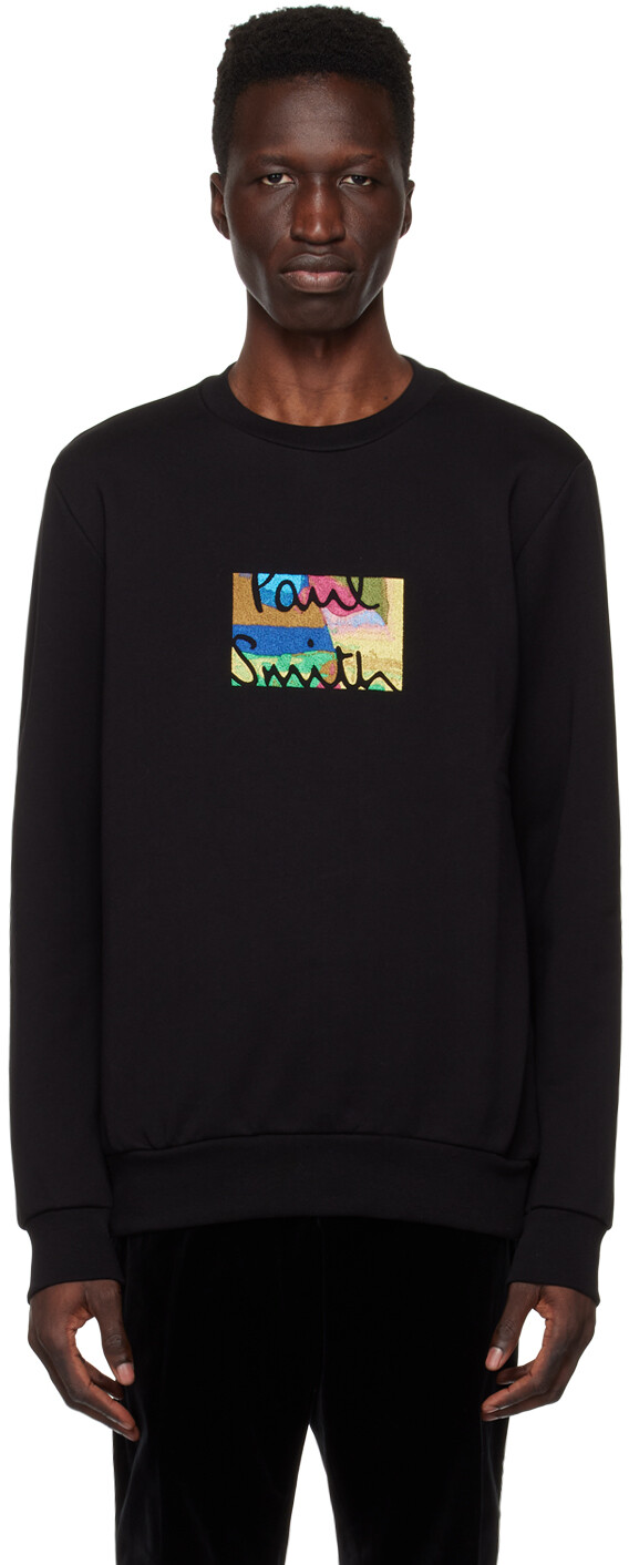 

Черный свитшот с вышивкой Paul Smith