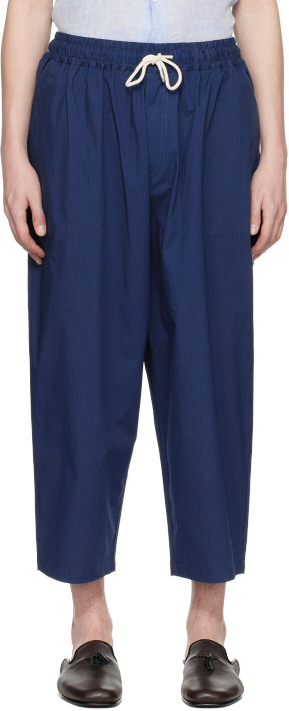 

Синие брюки с кулиской Emporio Armani, Синий