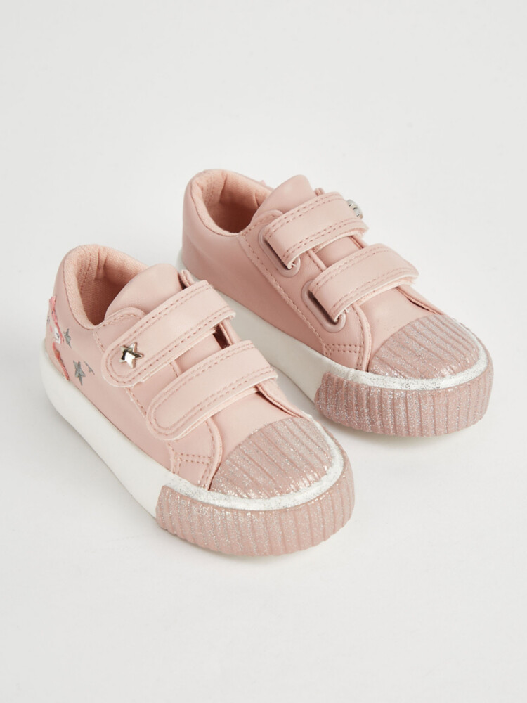 

Розовые кроссовки с единорогом и двумя ремешками First Walkers George., розовый