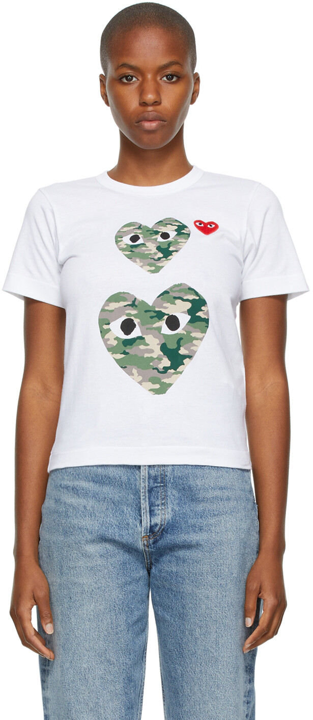 

Футболка с тройным сердцем Comme des Garçons Play