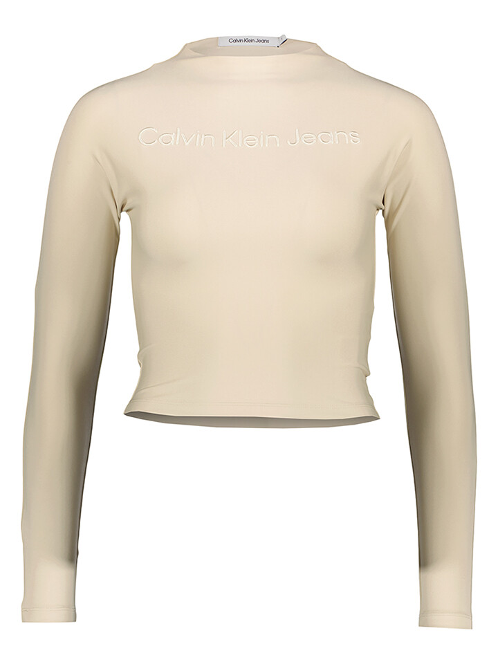 

Лонгслив Calvin Klein, кремовый