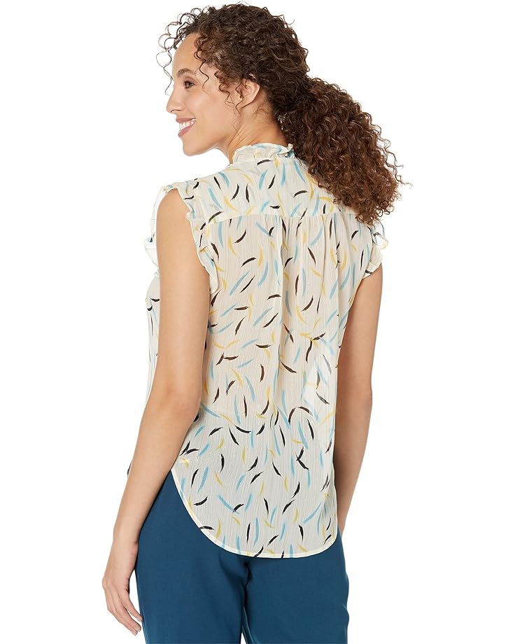 Топ DKNY Sleeveless Printed V-Neck Top, цвет Parchment Multi