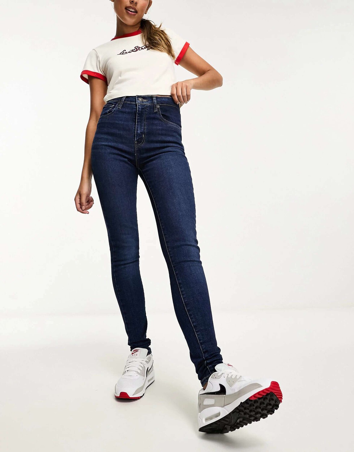 

Темно-синие джинсы скинни Levi's Mile High